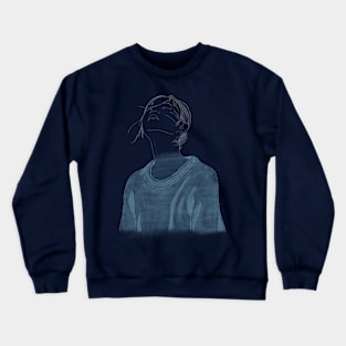 Woman in blue Crewneck Sweatshirt